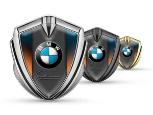 BMW Silicone Emblema Badge Disegno Lussuoso Bordo Lega